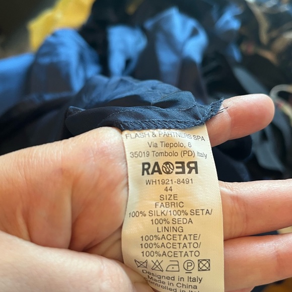 100% silk Navy mid-length dress - Picture 3 of 3